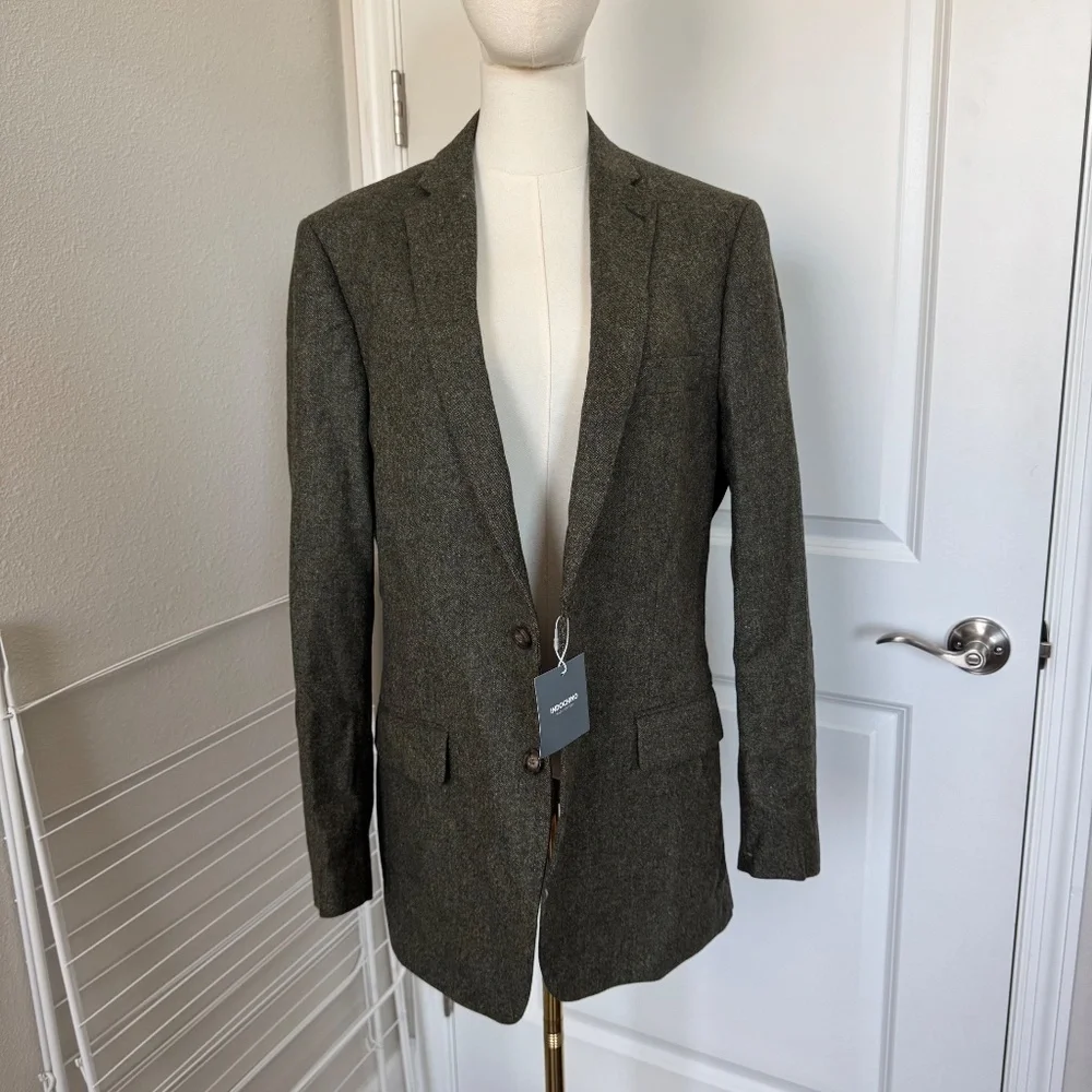 NWT Indochino Wool Blazer Olive Green with Floral Paisley Interior Yaletown 52